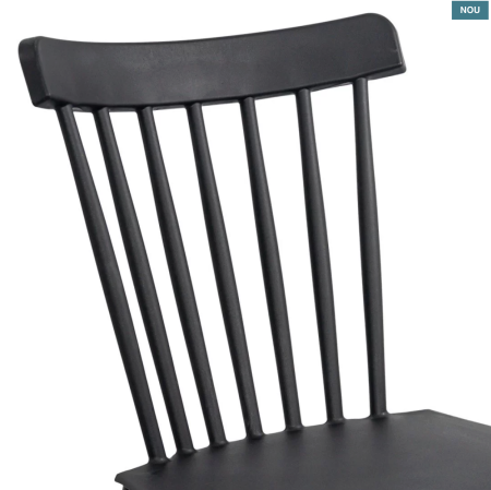 Scaun terasa NORDIC, design scandinav, cadru din lemn, PP, Negru [2]