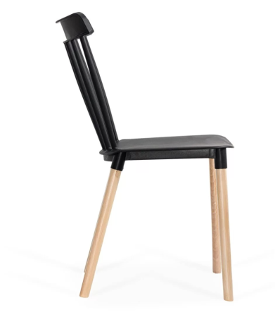 Scaun terasa NORDIC, design scandinav, cadru din lemn, PP, Negru [5]