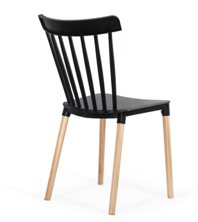 Scaun terasa NORDIC, design scandinav, cadru din lemn, PP, Negru [6]