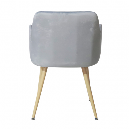 Scaun tip fotoliu dining/bucatarie GEMA, Catifea, Gri deschis [4]