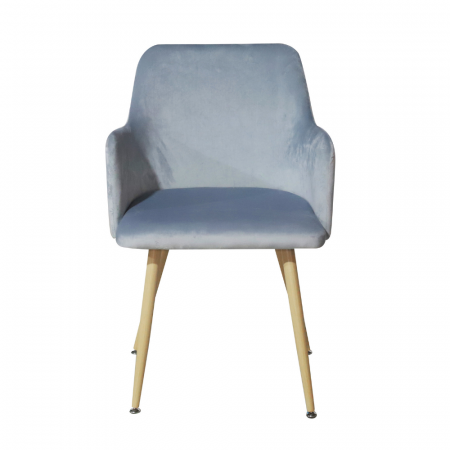 Scaun tip fotoliu dining/bucatarie GEMA, Catifea, Gri deschis [1]