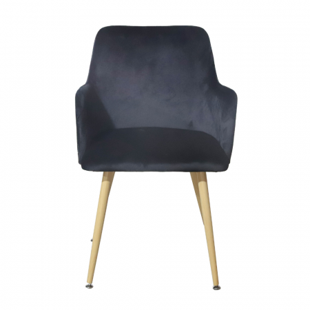 Scaun tip fotoliu dining/bucatarie GEMA, Catifea, Negru [1]
