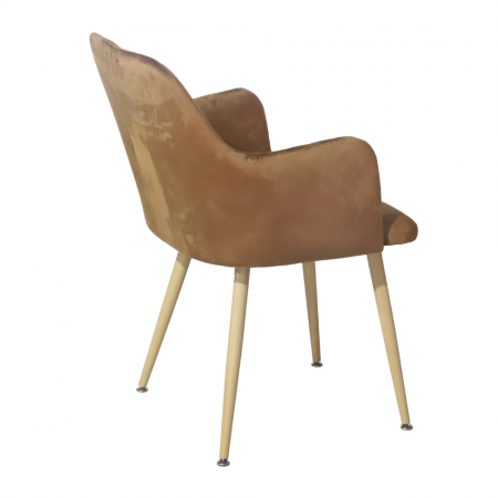 Scaun tip fotoliu dining/bucatarie GEMA, Catifea, Maro [3]