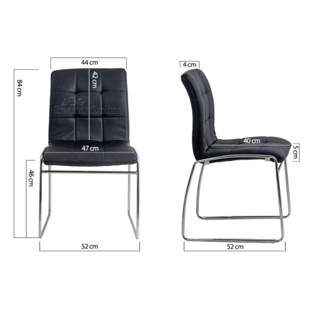 Scaun vizitator Aspen, negru, piele ecologica [2]