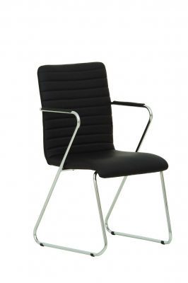 Scaune de vizitator - Scaun vizitator BASK CF, Negru piele ecologica