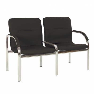 Scaune de vizitator - Scaun vizitator CREW-2, Negru piele ecologica