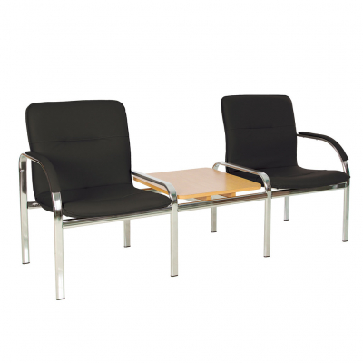 Scaune de vizitator - Scaun vizitator CREW-2 T, Negru piele ecologica