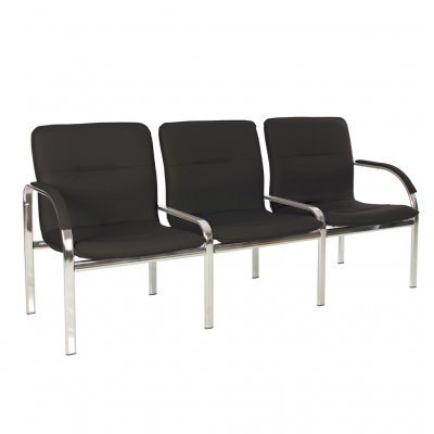 Scaune de vizitator - Scaun vizitator CREW-3, Negru piele ecologica