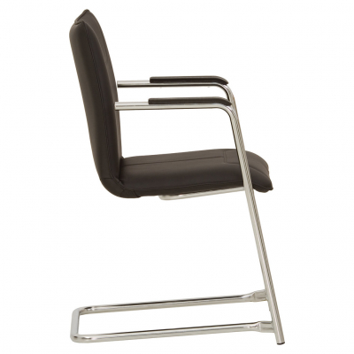 Scaun vizitator FORTUNA ARM CHROME, Negru piele ecologica [2]