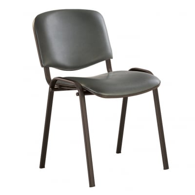 Scaune de vizitator - Scaun vizitator GOA BLACK, Gri piele ecologica