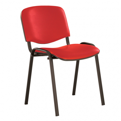 Scaune de vizitator - Scaun vizitator GOA BLACK, Rosu piele ecologica