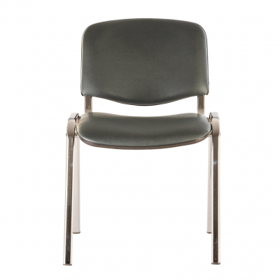 Scaun vizitator GOA CHROME, Gri piele ecologica [1]