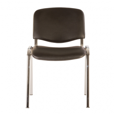 Scaun vizitator GOA CHROME, Negru piele ecologica [1]