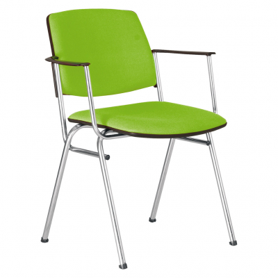 Scaune de vizitator - Scaun vizitator LAZARO ARM CHROME, Lime stofa fiji