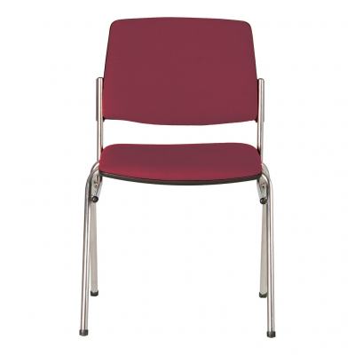 Scaun vizitator LAZARO CHROME, Bordo stofa lusso [1]