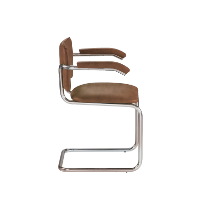 Scaun vizitator MURIELLO Arm, Aramiu piele ecologica [1]