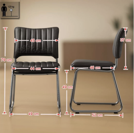 Scaun vizitator NOBLE, cadru cromat, piele ecologica, Negru [4]