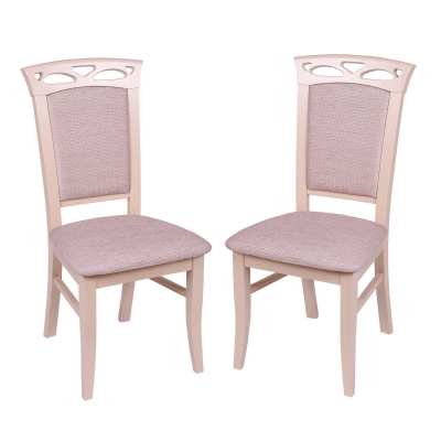 Scaune de bucătărie - Set 2 scaune Fiona, Lemn, Beige/Regent plain 03