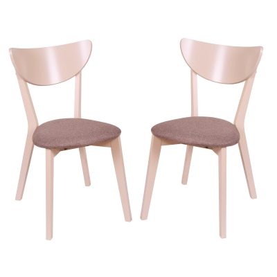 Scaune de bucătărie - Set 2 scaune NEO, Lemn, Beige/Veles 6