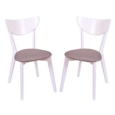 Scaune de bucătărie - Set 2 scaune NEO, Lemn, White/Bonus New Cappucino