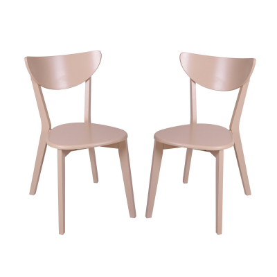 Scaune de bucătărie - Set 2 scaune Neo T, Lemn, Beige