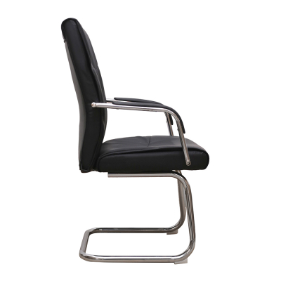 Scaun de vizitator HEDO CF, piele ecologica, Negru [2]