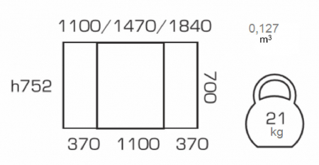 Masa de bucatarie extensibila CANVAS, 110(147/184)*70 cm, Walnut [2]