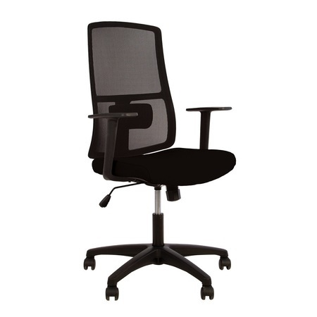 Set 2 scaune de birou MERCAS, cu brate, mesh/textil, negru [1]