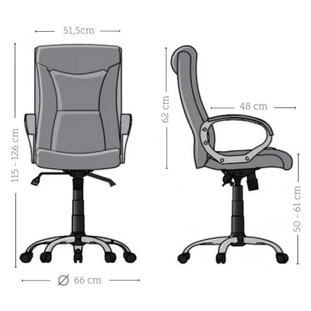 Scaun directorial HELLEN, piele ecologica, Maro [4]