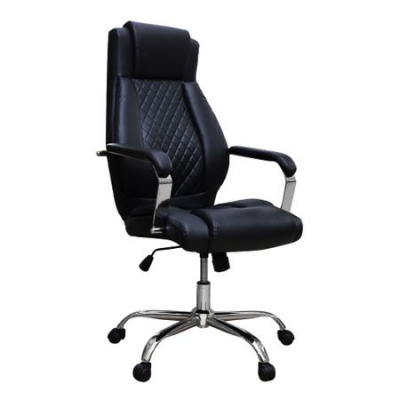 Scaune directoriale - Scaun de birou directorial STELO, piele ecologica, negru