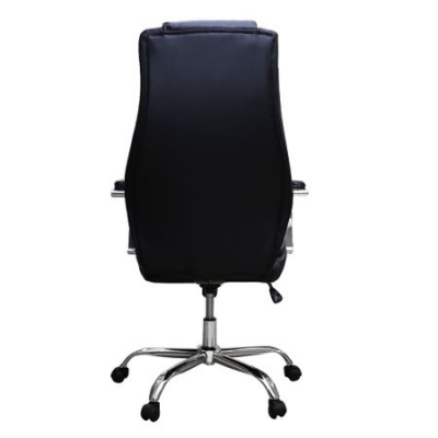 Scaun de birou directorial STELO, piele ecologica, negru [3]