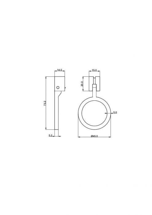 Buton mobila WMN874 45 mm, cupru [5]