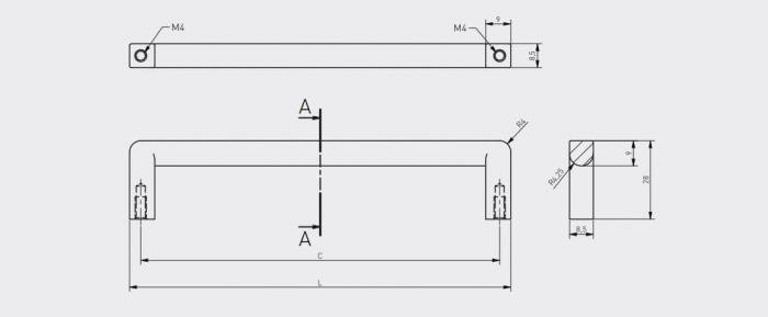 Maner mobila Bagio 128 mm, negru mat [6]