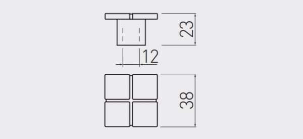 Buton mobila Aztek 38x38 mm, alama antichizata [2]
