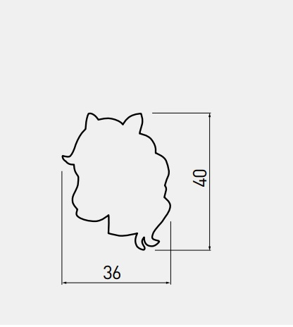 Buton mobila copii - Calut roz 36x40 mm [2]