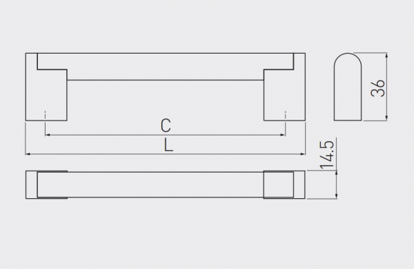 Maner mobila UZ-336 128 mm, inox [3]