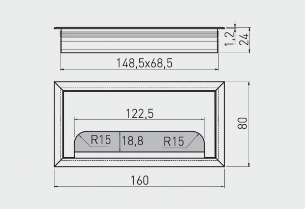 Trecere cabluri MERIDA 80x160 mm, aluminiu [3]
