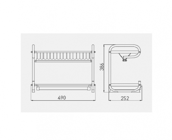 Scurgator (picurator) vase inox pentru blat 490x252x386 mm [3]