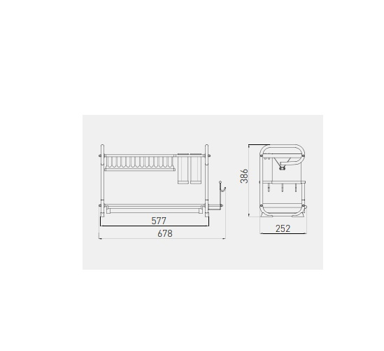 Scurgator (picurator) vase inox pentru blat, 670x252x385 mm [2]