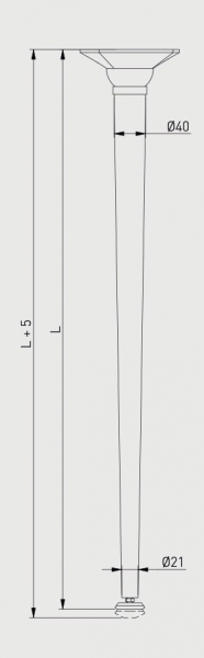 Set 4 picioare pentru birou, gama X-Line, ajustabile, H 1100 mm, Negru Mat [4]