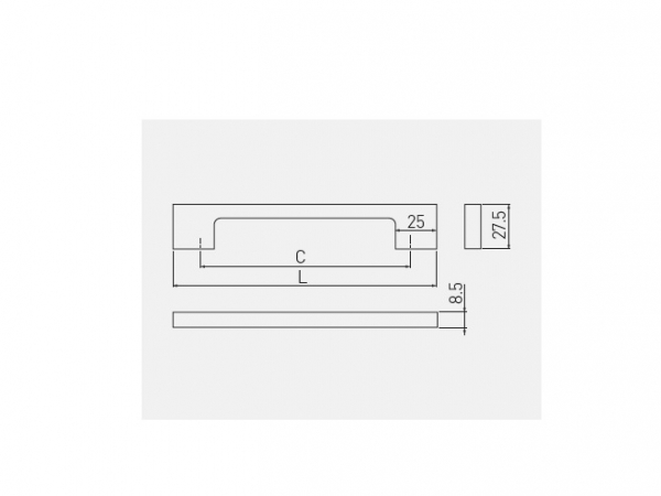 Maner mobila ZAMAK 128 mm, inox [3]