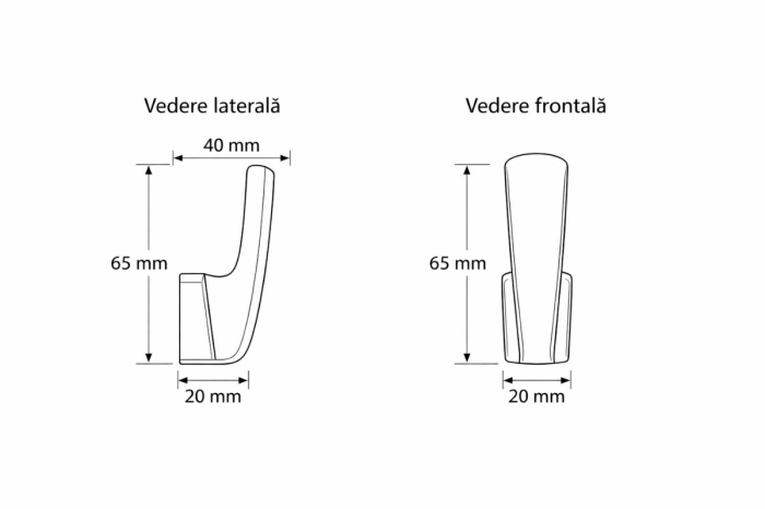 Agatatoare cuier BRAVA, 65x40 mm, brushed gold [2]