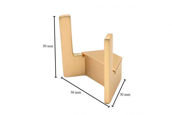 Agatatoare cuier SEVILLA, doua agatatori, 50x50x30 mm, brushed gold [6]