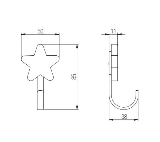 Agatatoare cuier copii STAR 50x85 mm, roz [2]