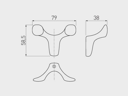 Agatatoare cuier TOLEDO B0 79x58 mm, 2 agatatori, cromat [3]
