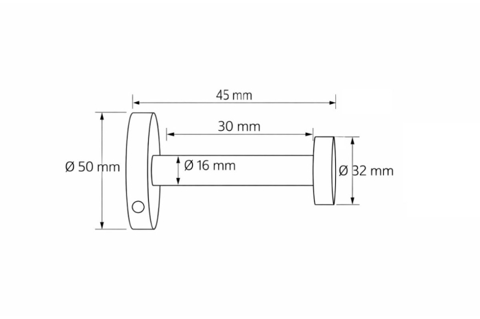 Agatatoare cuier URBAN, 50x45 mm, negru mat [2]