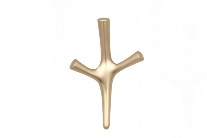 Agatatoare cuier VALENCIA 107x164 mm, 3 agatatori, gold brushed [2]