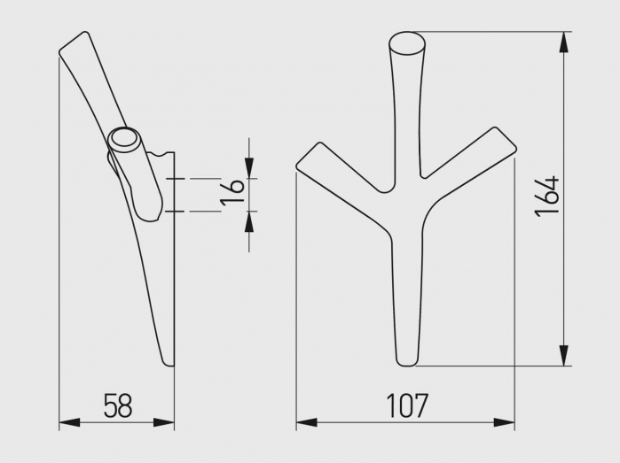 Agatatoare cuier WALENCIA 107x164 mm, 3 agatatori, otel periat [3]