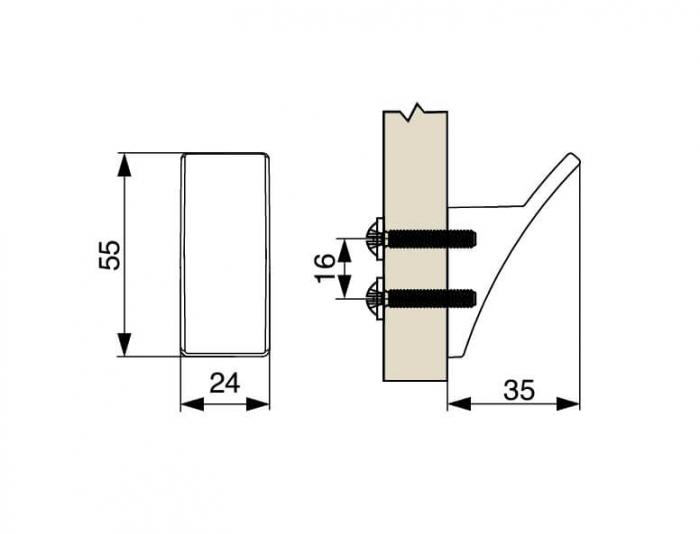 Agatatoare cuier XV14 55x24 mm, negru mat [3]