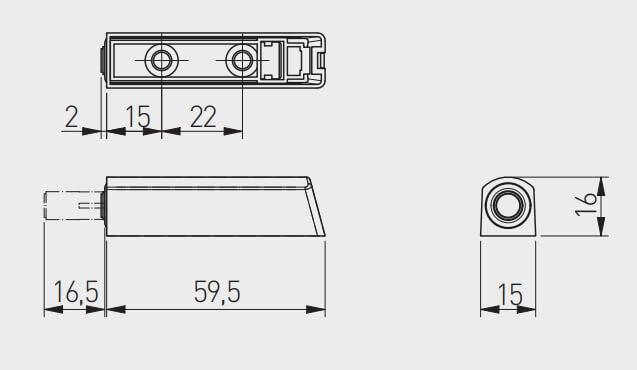TIP-ON usa mobila, scurt, magnet, antracit [2]